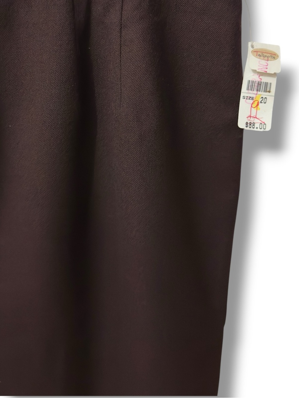 Talbots | NWT 100% Wool Dark Brown Pencil Skirt Classic Workwear (size 20) - Picture 4 of 13